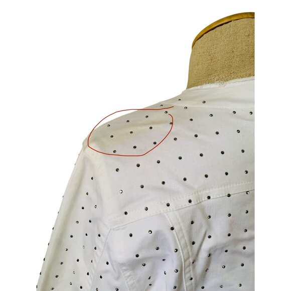 Lulu B Small White Women's Studded Jacket - Picture 5 of 11